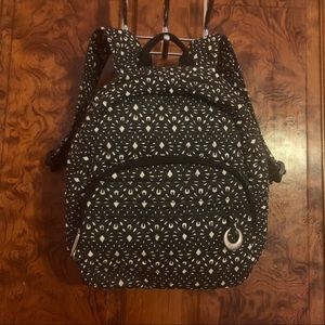 Travelon backpack purse, “anti-theft”. Black white quilted fabric.